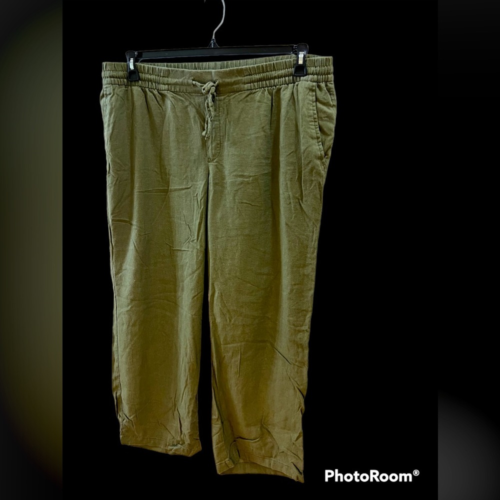 Olive linen pants